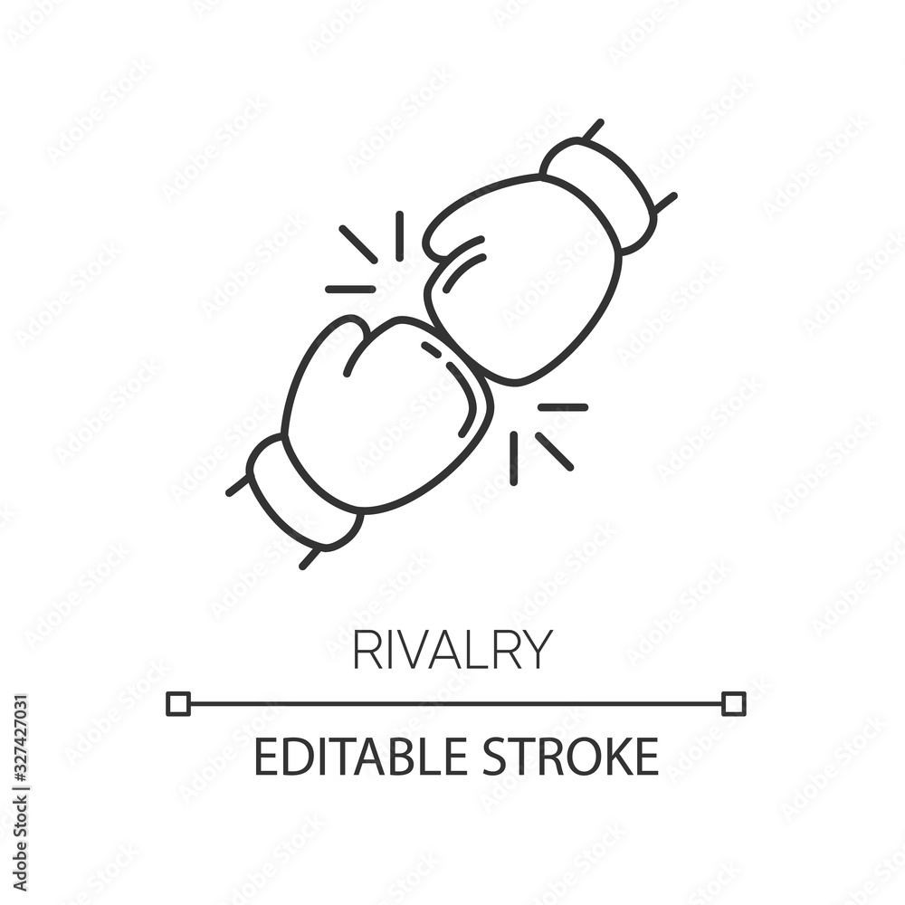 Poster rivalry pixel perfect linear icon. thin line customizable illustration. friendly contest, competitiv