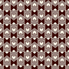 Seamless pattern with arrow fletching. Repeated chevrons wallpaper. Tribal and ethnic motif. Native americans ornament