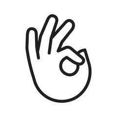 Ok icon, human hand gesture okay symbol