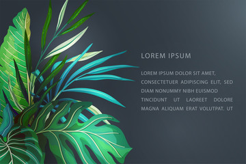Tropical leaves Banner Concept