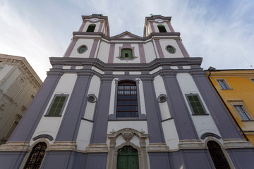 Obraz premium Facade of the Cistercian Church of Szekesfehervar, Hungary.