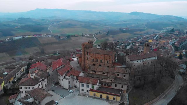 View of the city of Roddi, near Alba town, Piedmont, Italy