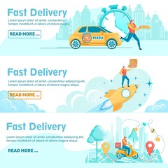 Express Courier Service Web Banner Templates Set