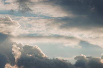 White clouds in a clear sky