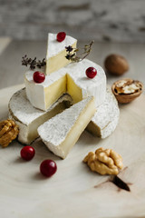 craft organic cheese (camembert, brie) with berries