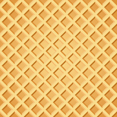 Waffle seamless pattern. Baked wafer background with repeating texture. Stylized flat style vector eps8 illustration.