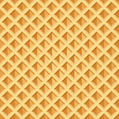 Waffle seamless pattern. Baked wafer background with repeating texture. Stylized flat style vector eps8 illustration.