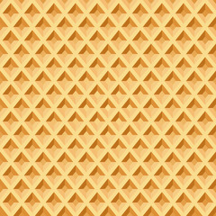 Waffle seamless pattern. Baked wafer background with repeating texture. Stylized flat style vector eps8 illustration.