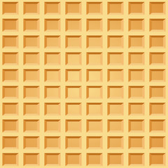 Waffle seamless pattern. Baked wafer background with repeating texture. Stylized flat style vector eps8 illustration.