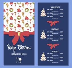 Festive Restaurant Menu for Christmas Holidays