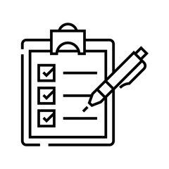 Questionnare line icon, concept sign, outline vector illustration, linear symbol.