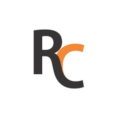 RC letter logo design vector