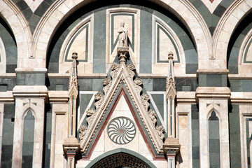 Detail of the facade of the Florence Cathedral