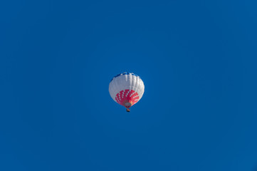 Hot air balloon in the blue sky