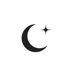 moon icon. clear night symbol in simple flat design. weather forecast sign