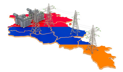 Electrical substations in Armenia, 3D rendering