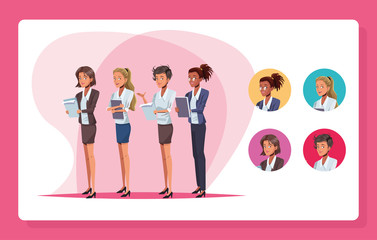 Fototapeta premium young business women workers characters