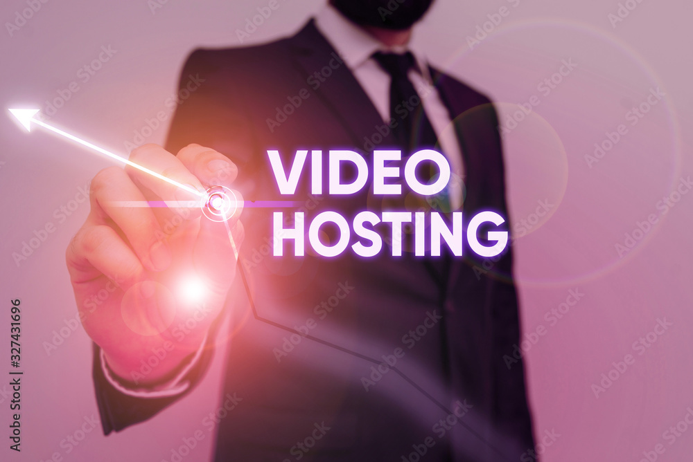 Poster text sign showing video hosting. business photo showcasing enables users to upload and play back vid