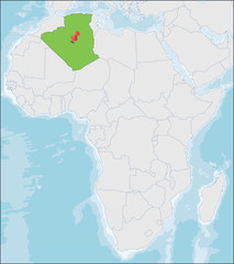 Democratic Republic of Algeria location on Africa map
