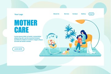 Mother Care of Children Motivation Landing Page