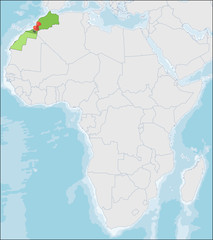 Kingdom of Morocco location on Africa map