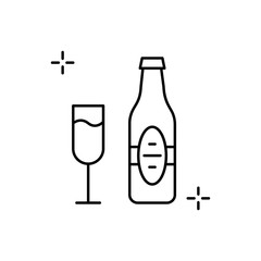 Wine, addictions, goblet icon. Simple line, outline vector elements of addictive human for ui and ux, website or mobile application