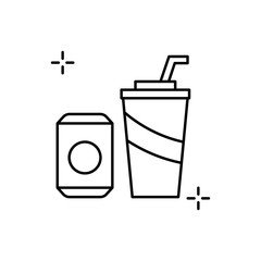 Juice, soft drinks, addictions icon. Simple line, outline vector elements of addictive human for ui and ux, website or mobile application
