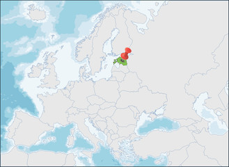 Republic of Estonia location on Europe map