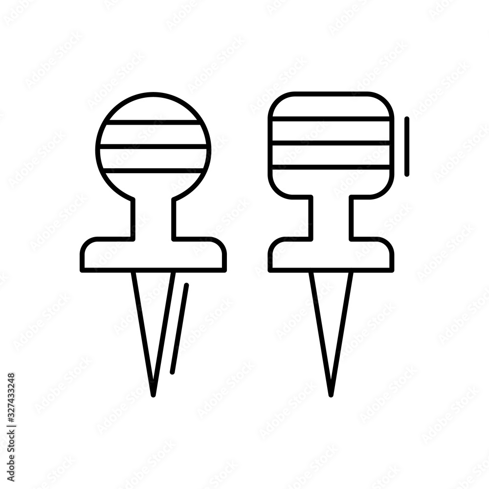 Poster paper pin icon. simple line, outline vector elements of office tool icons for ui and ux, website or 