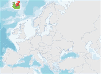 Iceland is a Nordic island location on Europe map