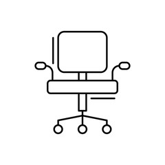 Office chair icon. Simple line, outline vector elements of office tool icons for ui and ux, website or mobile application