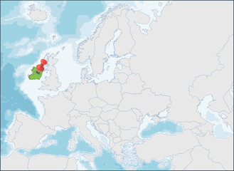 Republic of Ireland location on Europe map