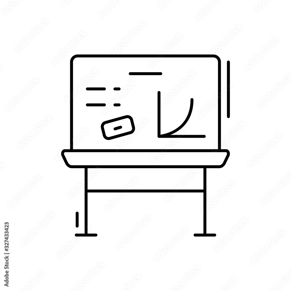 Poster white board icon. simple line, outline vector elements of office tool icons for ui and ux, website o