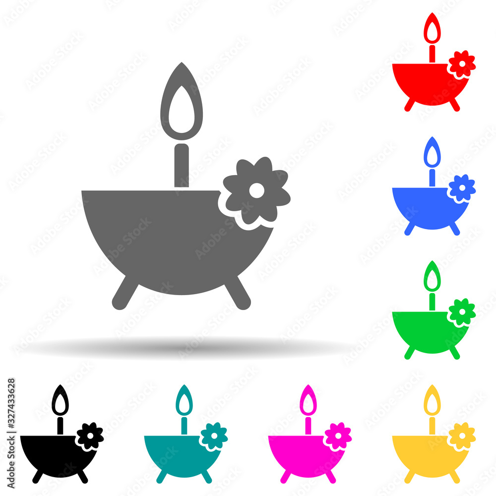 Poster aroma candles multi color style icon. simple glyph, flat vector of spa icons for ui and ux, website 