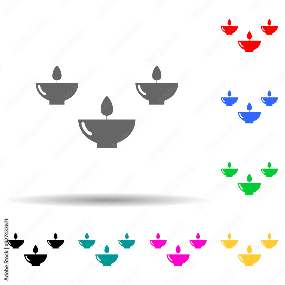 Poster aroma candles multi color style icon. simple glyph, flat vector of spa icons for ui and ux, website 