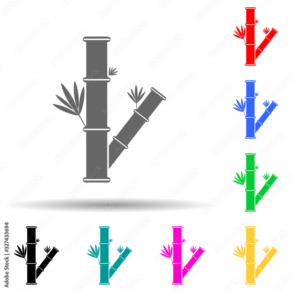 Poster bamboo multi color style icon. simple glyph, flat vector of spa icons for ui and ux, website or mobi
