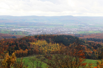 The panorama from the mountain Hohenstaufen	