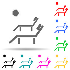 sun beds multi color style icon. Simple glyph, flat vector of spa icons for ui and ux, website or mobile application