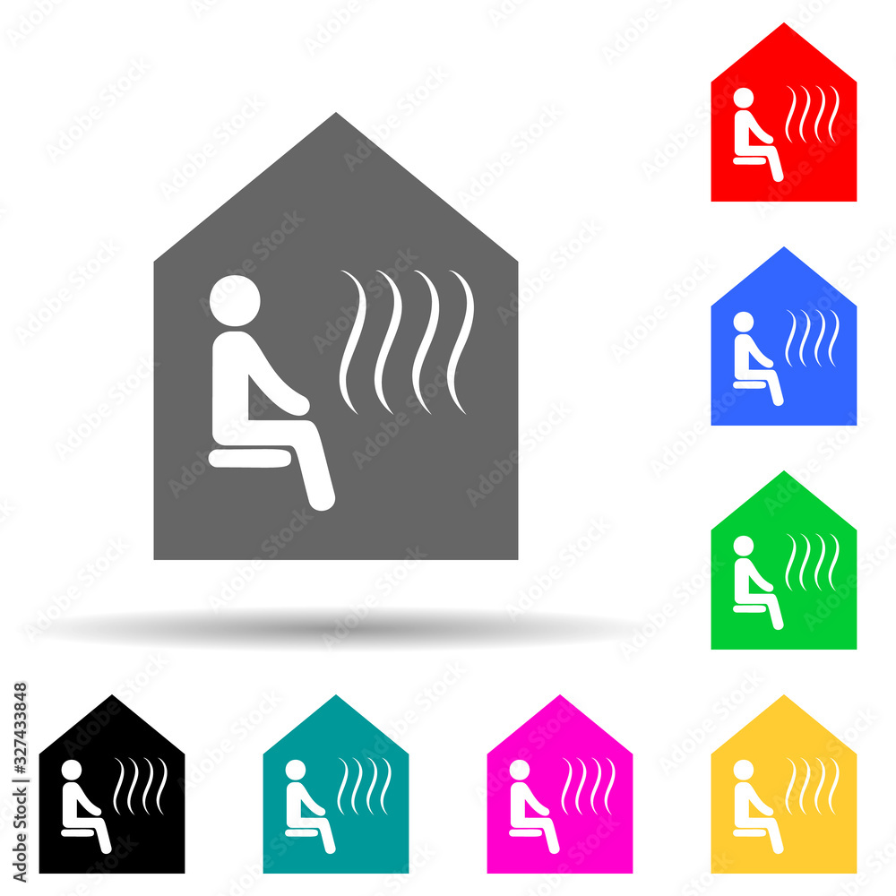 Poster sauna multi color style icon. simple glyph, flat vector of spa icons for ui and ux, website or mobil