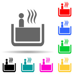 relaxation in the bathtub multi color style icon. Simple glyph, flat vector of spa icons for ui and ux, website or mobile application