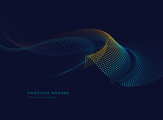abstract flying topographic particle wave