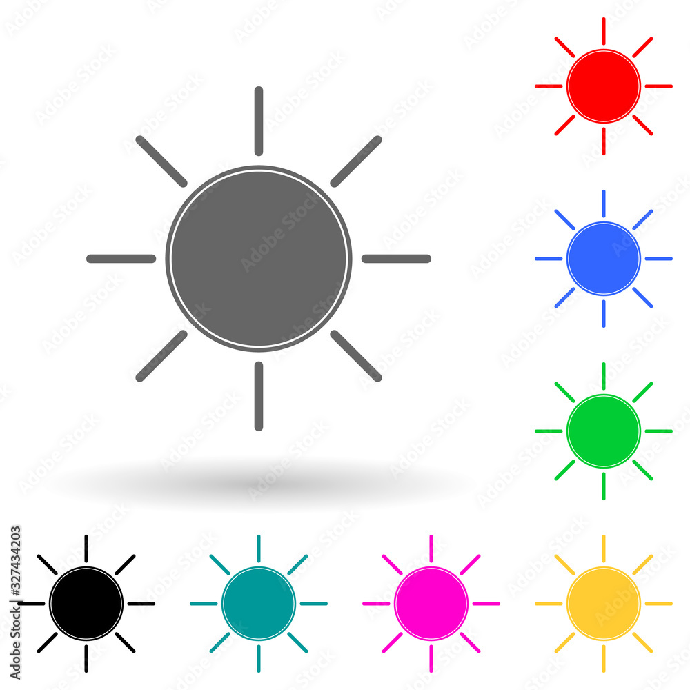Poster the sun multi color style icon. simple glyph, flat vector of space icons for ui and ux, website or m