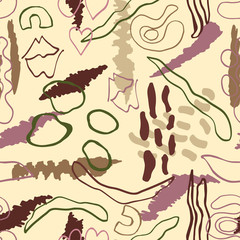 seamless abstract pattern with hand drawn elements