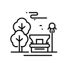 Park garden line icon, concept sign, outline vector illustration, linear symbol.