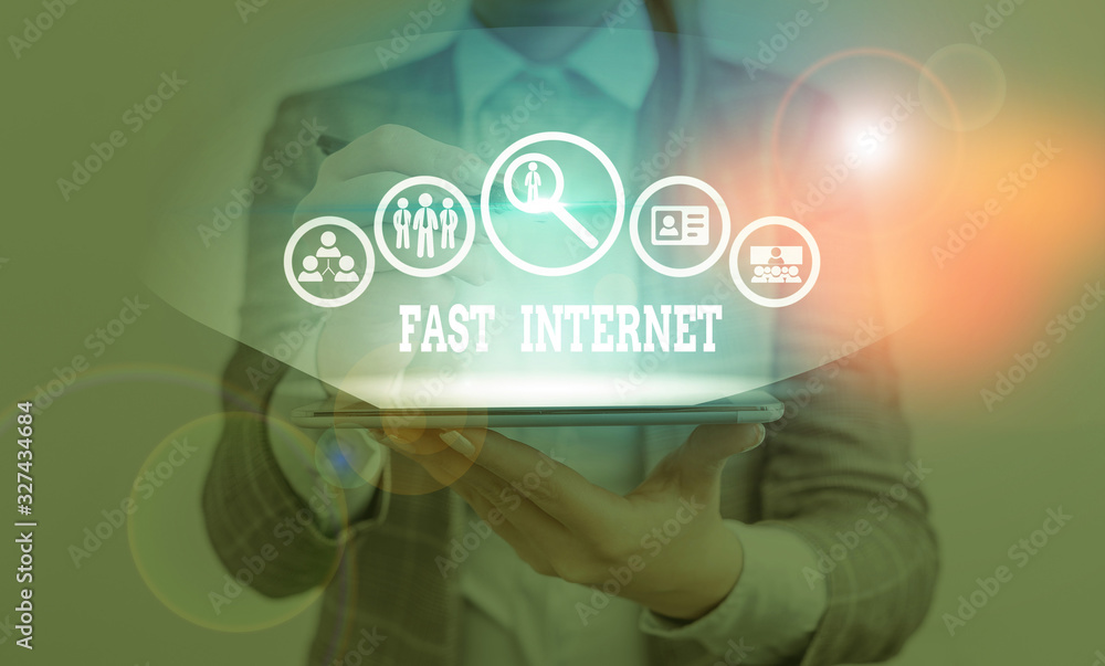 Poster handwriting text writing fast internet. conceptual photo term used for internet service that is fast