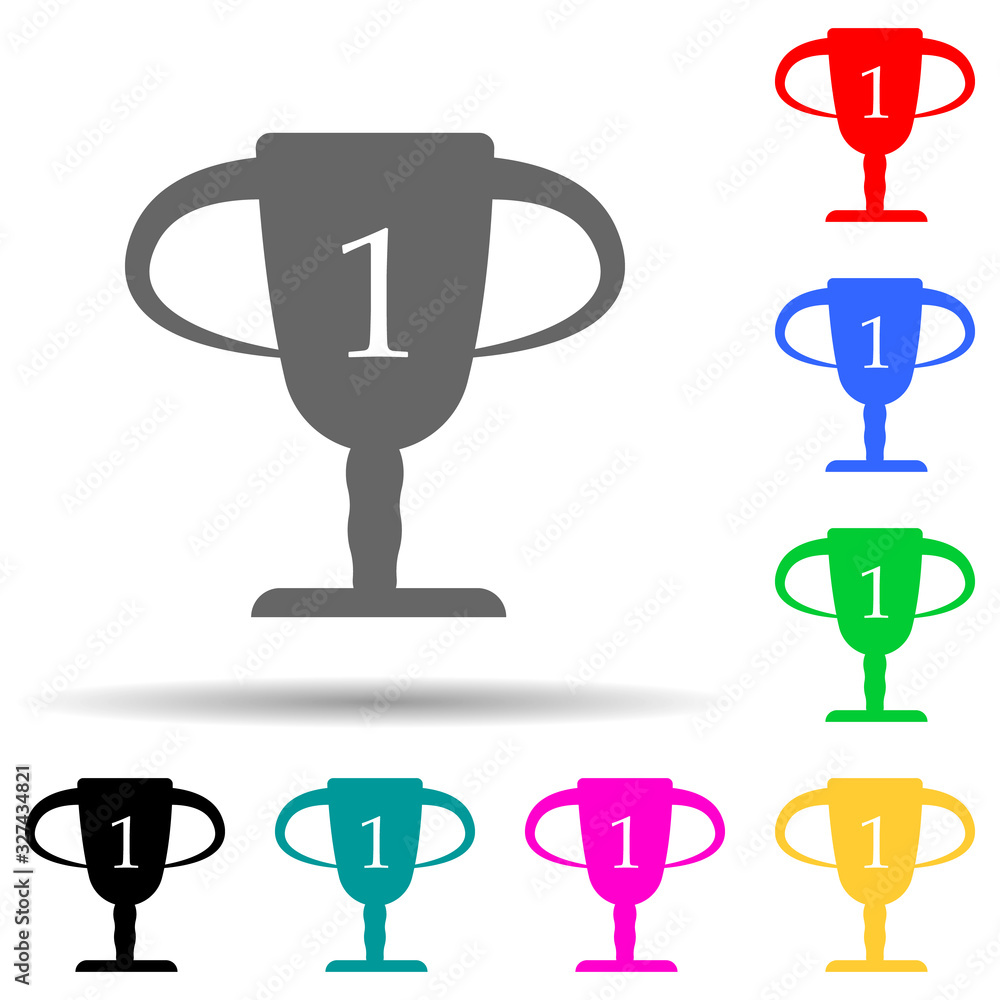 Aufkleber cup for first place multi color style icon. simple glyph, flat vector of sport icons for ui and ux, 