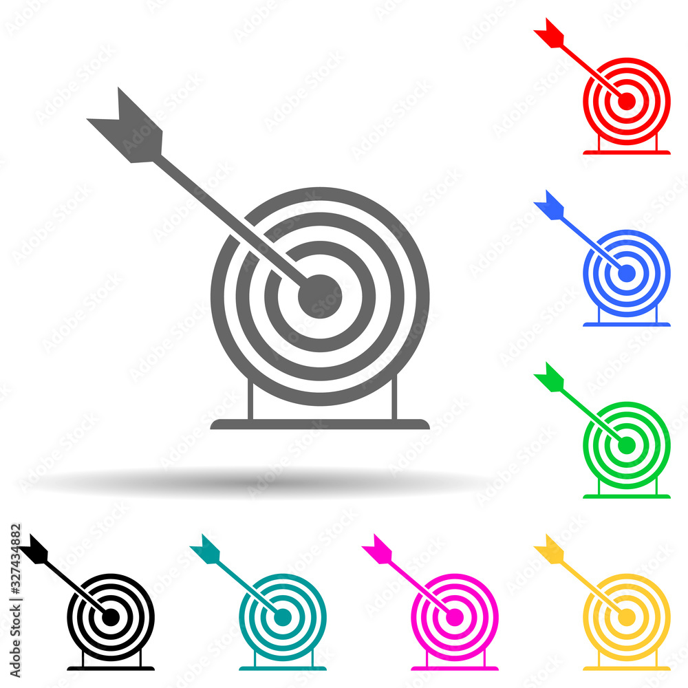 Poster arrow and target multi color style icon. simple glyph, flat vector of sport icons for ui and ux, web