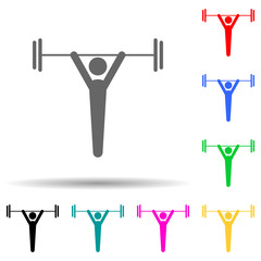 weightlifter multi color style icon. Simple glyph, flat vector of sport icons for ui and ux, website or mobile application