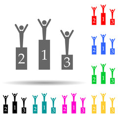 sports prize-winners multi color style icon. Simple glyph, flat vector of sport icons for ui and ux, website or mobile application