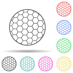 golf ball multi color style icon. Simple glyph, flat vector of sport icons for ui and ux, website or mobile application